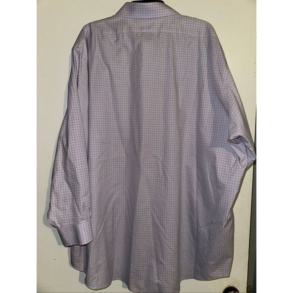 Brooks Brothers Purple Blue Windowpane Non-Iron Traditional Fit 19 - 35 GUC - Picture 4 of 8